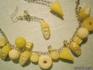 Сырный браслет из полимерной глины / Cheese bracelet from polymer clay