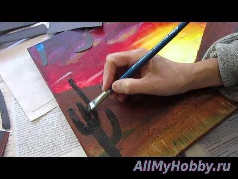 Видео мастер-класс: Рисование ClassPlan - desert remake acrylic asmr