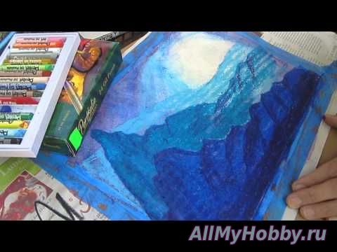 Видео мастер-класс: Рисование classPlan - oil pastel blue mountains