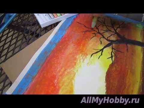 Видео мастер-класс: Рисование ClassPlan - oil pastel desert tree asmr