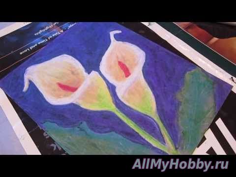 Видео мастер-класс: Рисование ClassPlan - Calla lily oil pastel asmr