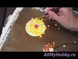 Видео мастер-класс: Рисование ClassPlan - Chrysanthemum brown old songs acrylic asmr
