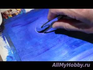 Видео мастер-класс: Рисование Acrylic ocean moon asmr