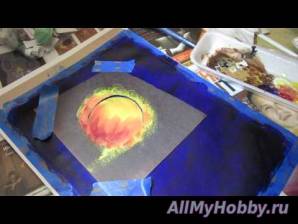 Видео мастер-класс: Рисование Acrylic blood moon asmr