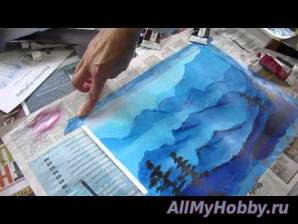 Видео мастер-класс: Рисование ClassPlan - dark blue night forest acrylic asmr