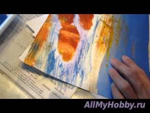 Видео мастер-класс: Рисование Using drying acrylics to paint sunset over sea