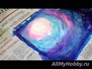 Видео мастер-класс: Рисование Painting oil pastel - night sky in woods