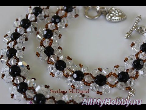 Видео мастер-класс: How to make a Bracelet with crystals . Как сделать браслет из бисера и кристаллов - YouTube