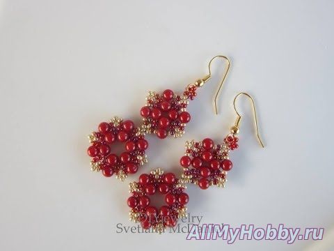 Видео мастер-класс: Red and Gold Earrings - YouTube