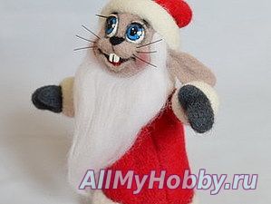 Заяц из "Ну, погоди!" в костюме Деда Мороза