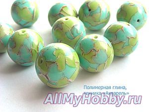 МК - элементы из полимерной глины в технике "Акварель"