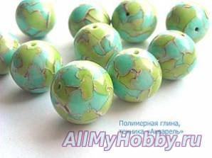 МК - элементы из полимерной глины в технике "Акварель"