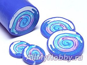 Кейн "Цветная спираль" из полимерной глины