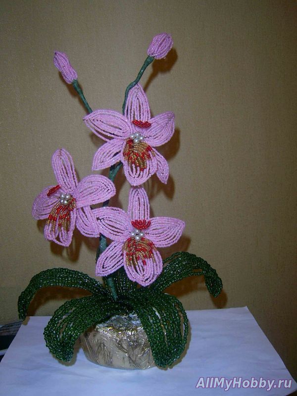Орхидея из бисера: мастер класс