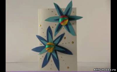 Открытка в подарок с 3D цветами