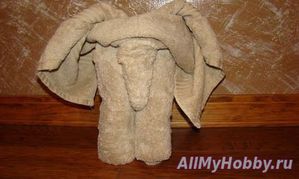 Фигура из полотенец "Слон" - прекраcное украшение ванной!
